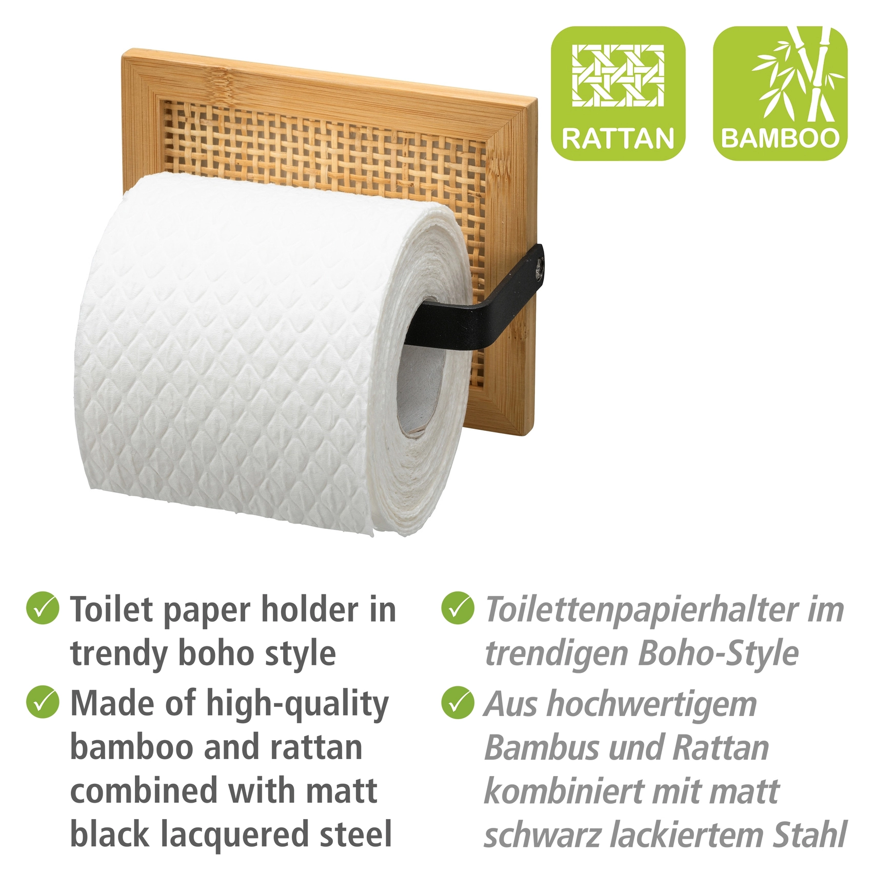 Wenko Toilettenpapierhalter Allegre und Rattan aus Natur OBI Bambus kaufen bei