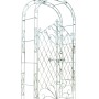 Antik-grüner Metall Rosenbogen MINDEN mit verziertem Tor, ideal als Rankhilfe für Rosen und Gartendekoration.