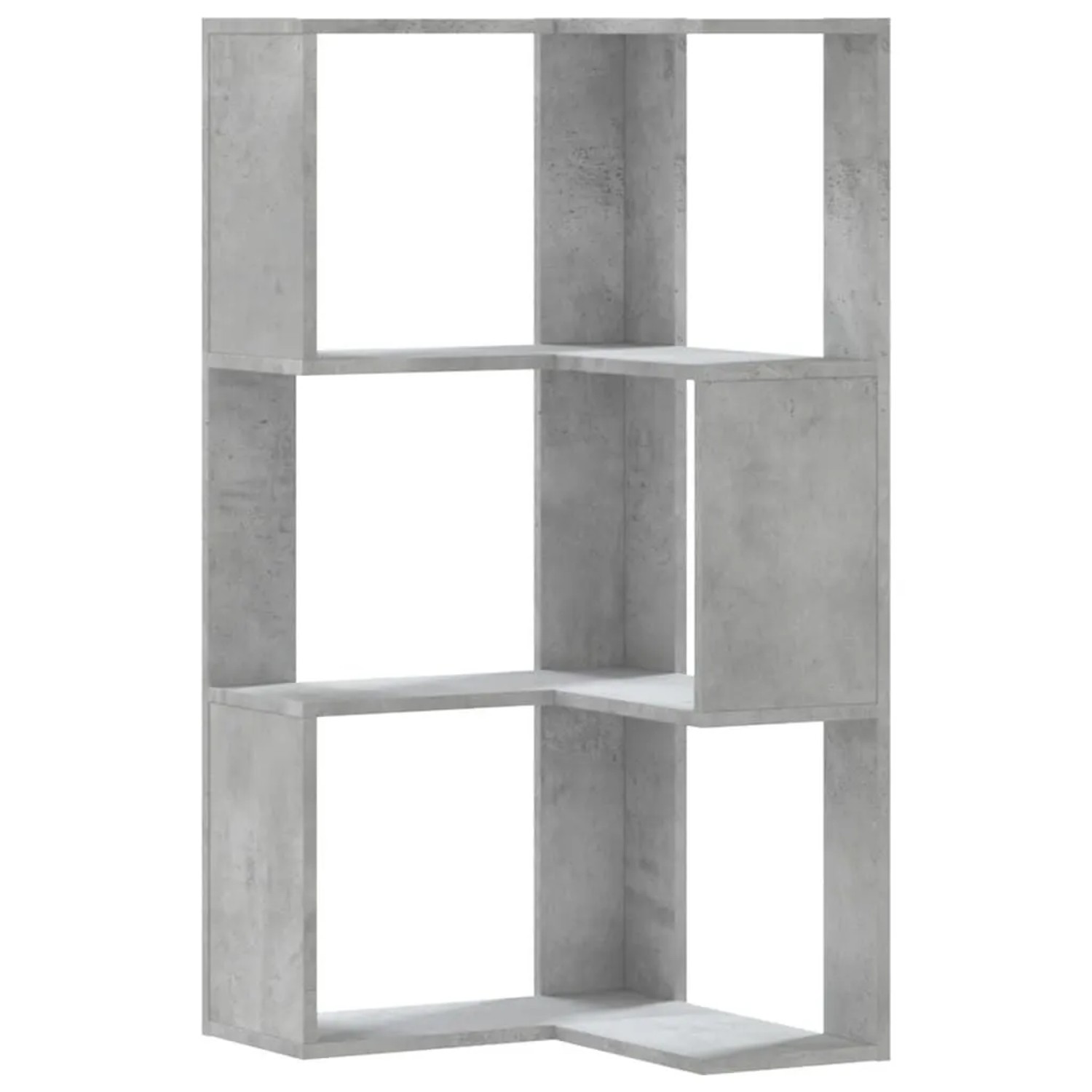 vidaXL Eck-Bücherregal 3 Böden Betongrau 50x50x102 cm Holzwerkstoff 852594 günstig online kaufen