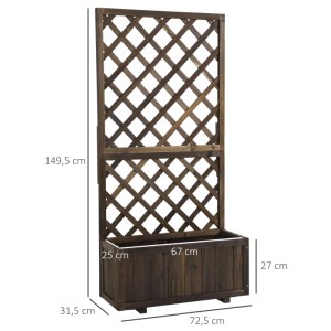 Outsunny Garten-Bett Tannenholz Braun 72,5L x 31,5B x 149,5H cm