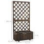 Outsunny Garten-Bett Tannenholz Braun 72,5L x 31,5B x 149,5H cm_3