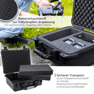 HMF ODK100 Outdoor-Fotokoffer Transportkoffer Rasterschaumstoff 41 x 32 x 17 cm