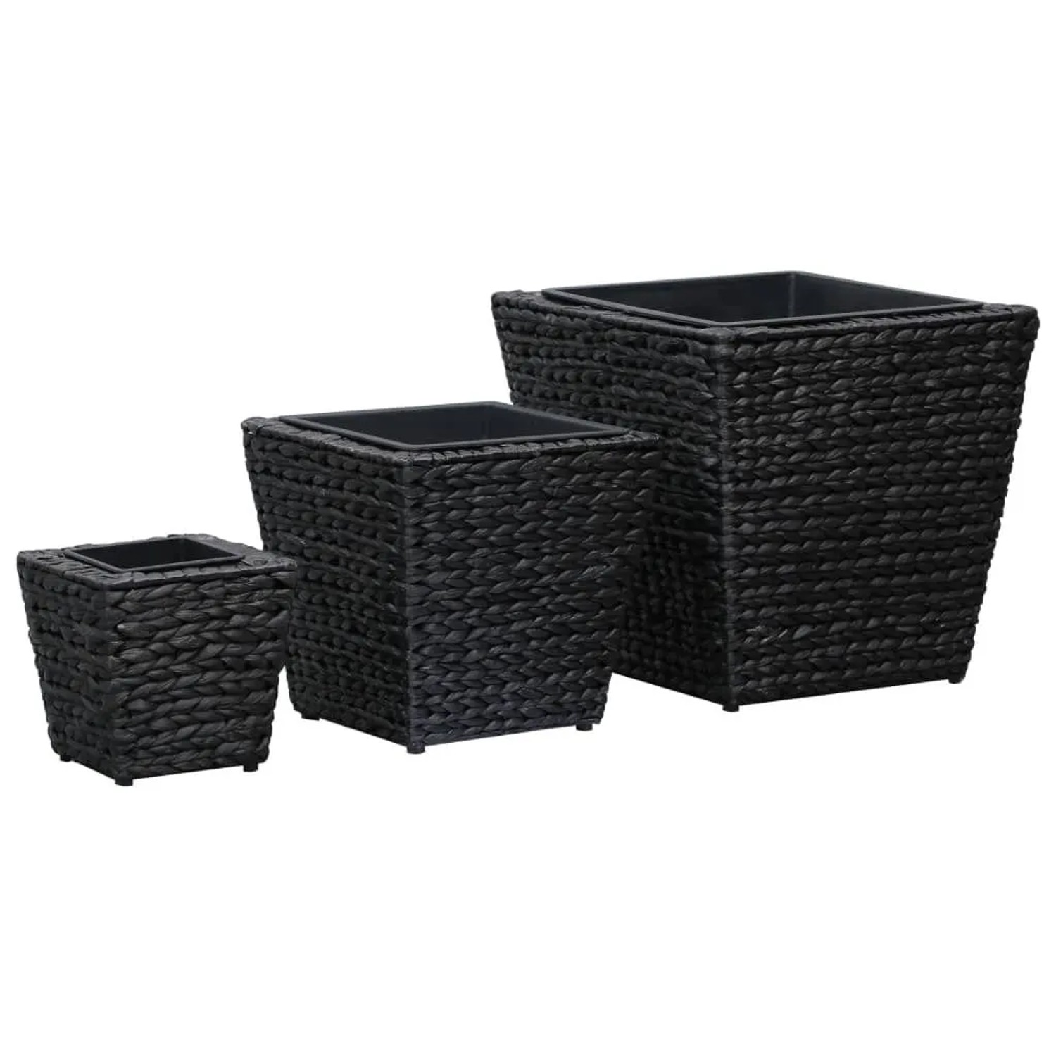 vidaXL Blumenkübel 3 Stk Wasserhyazinthe Schwarz 45573