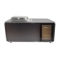 Buschbeck Outdoorküche Glasgow Schwarz mit Sizzle Zone und Getränkekühlschrank.