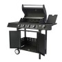Schwarzer El Fuego Gasgrill San Angelo mit 4+1 Brennern, Seitenablage und Unterschrank.
