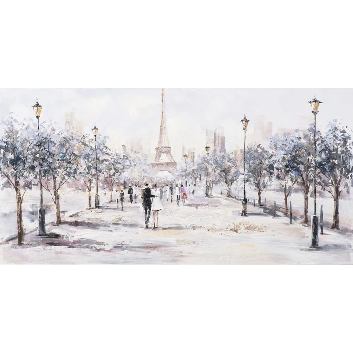 Art Universe Leinwandbild Spaziergang zum Eiffelturm 70 x 140 cm
