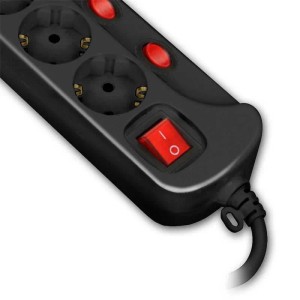 world-trading-net Tischsteckdose mit Einzelschaltung 6-fach Schwarz