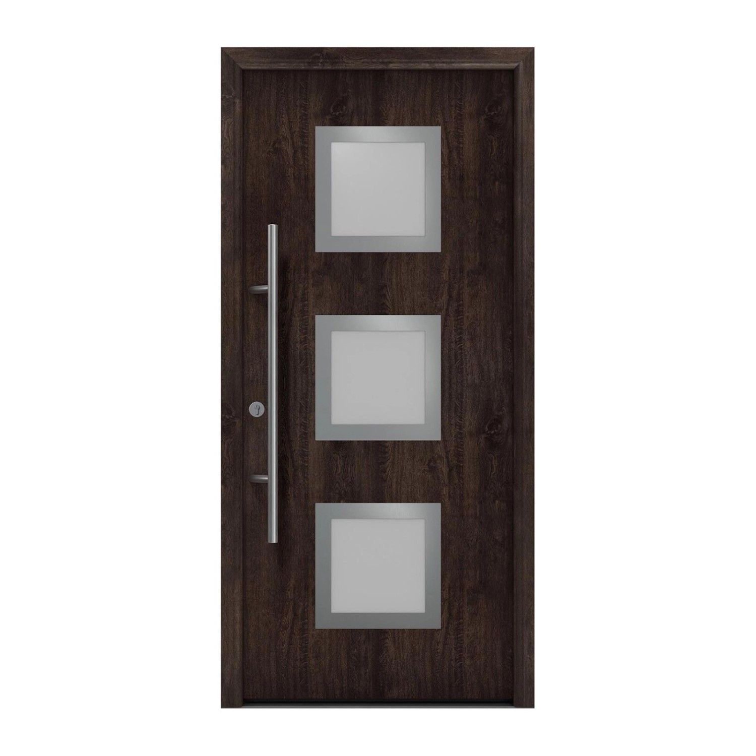 EcoStar Haustür Isopro Secur IPS 810S Eiche Dunkel 110 cm x 210 cm DIN L günstig online kaufen