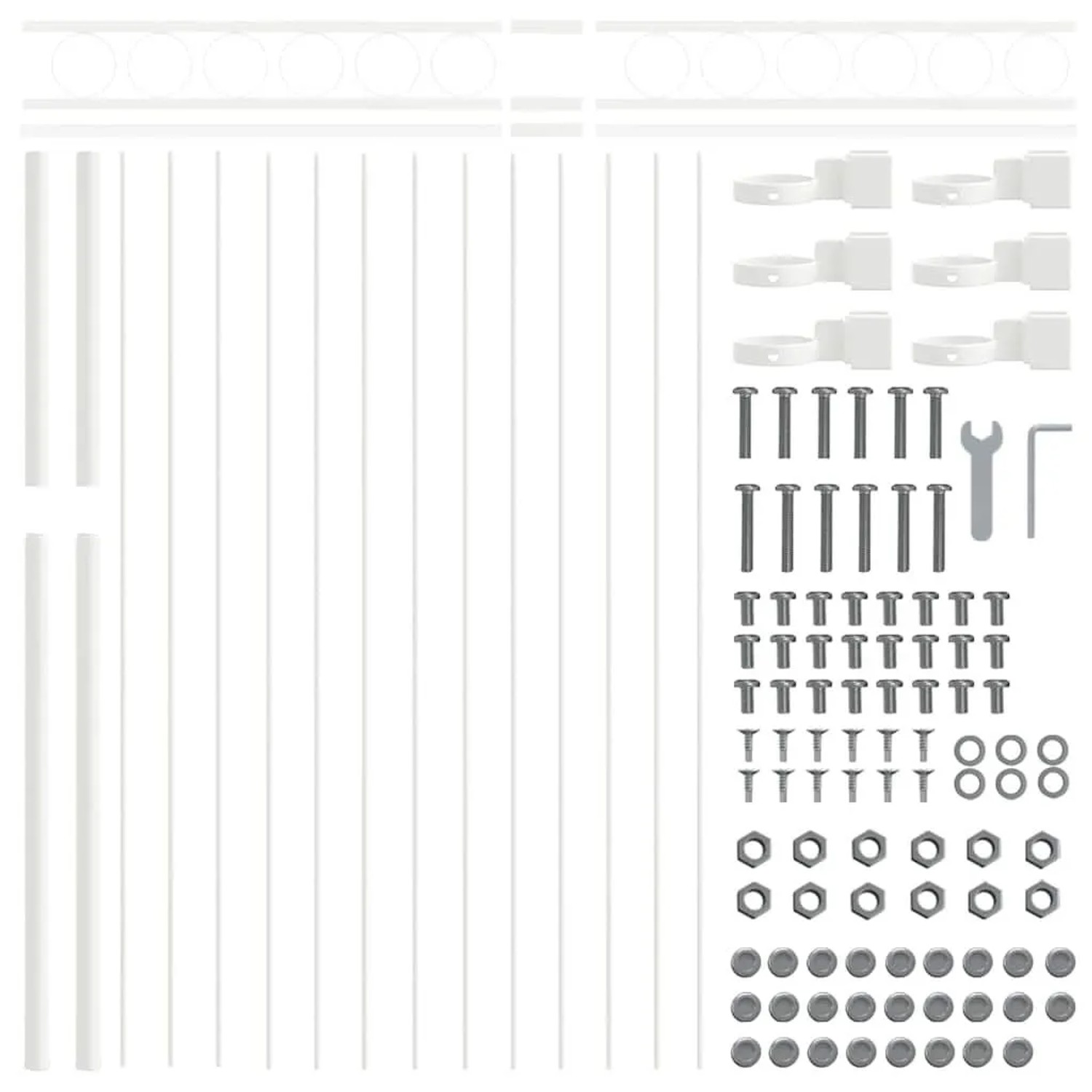 vidaXL Gartenzaun Weiß Stahl 42003925 günstig online kaufen
