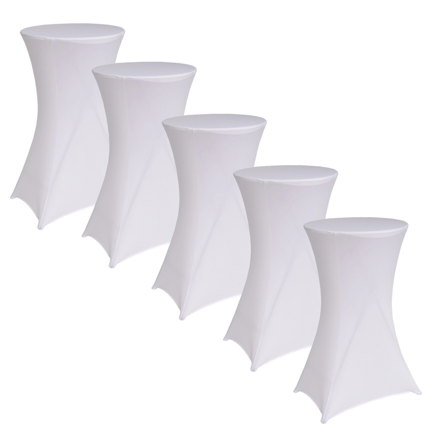 TRUTZHOLM 5er Set Stehtischhusse Husse Bistrotisch Decke 60cm Weiß günstig online kaufen