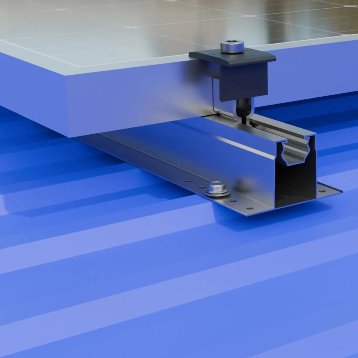 PVundSO Solarmodul-Halterung für 2 Module Befestigung Gartenhütte Trapezblech_4