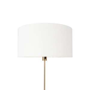 Verstellbare, bronzefarbene Stehlampe mit weißem Schirm (50 cm) der Serie Parte von QAZQA.
