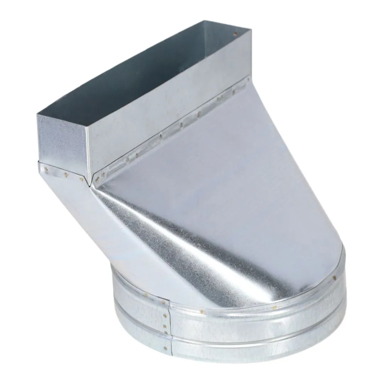Subtiel Flachkanal Adapter 250 x 50 mm Auf Ø 200 mm Asymmetrisch