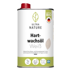Dose Ultra Nature BIO Hartwachsöl Weiß 0,5l für Holzoberflächen.