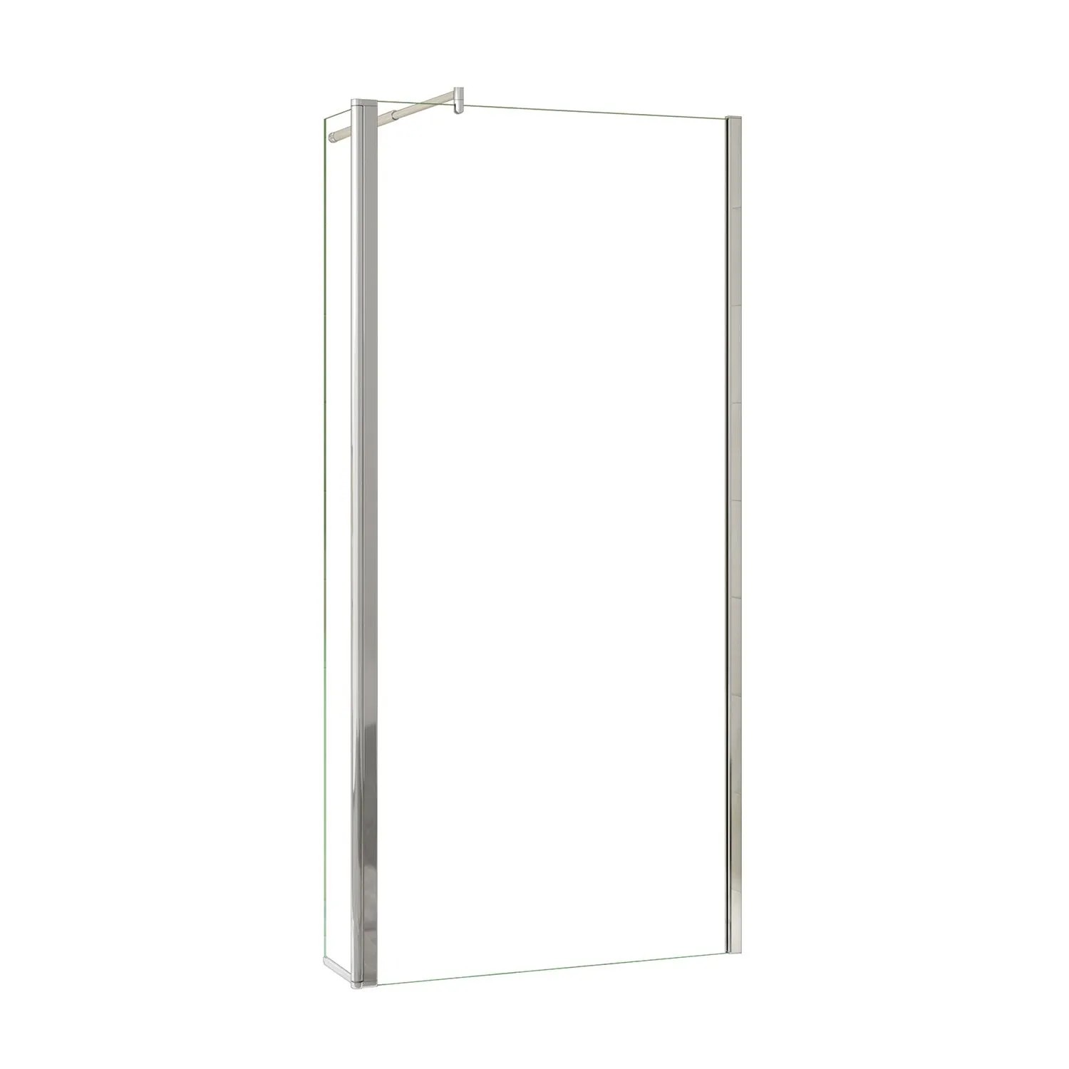 AICA Walk In Dusche 100x200cm Duschwand 10mm NANO ESG Glas Mit Stabilisatoren + Flipper Panel 40x200cm F123