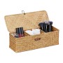 Relaxdays Aufbewahrungsbox Seegras Natur mit Deckel 11 cm x 33 cm x 12,5 cm