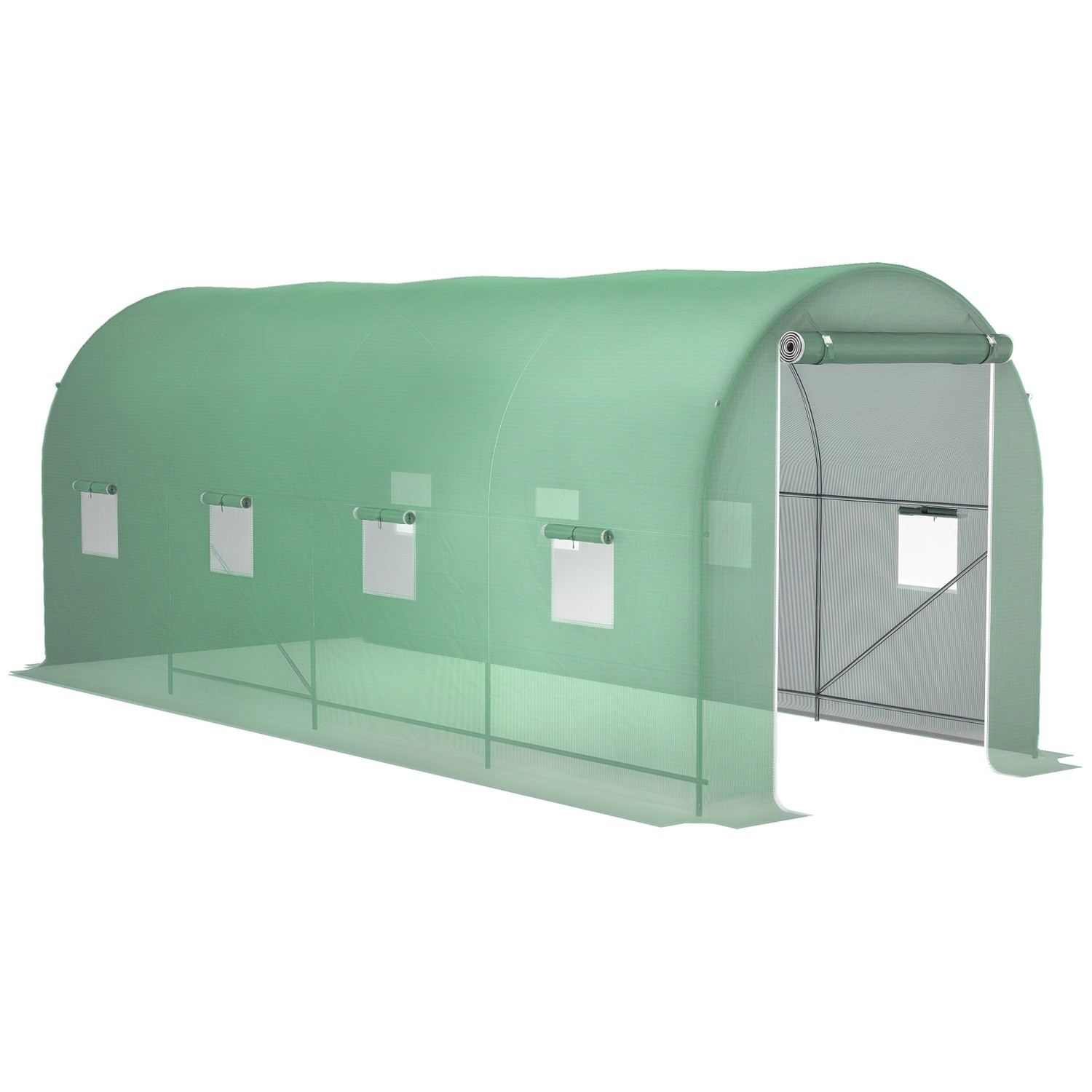 Outsunny Gewächshaus mit Moskitonetz aus Verzinktem Stahl 500 x 200 x 205 c günstig online kaufen