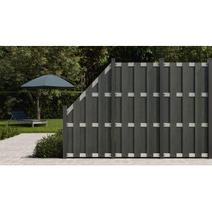 GroJa Fertigzaun Schräg 84,3  cm x 180 cm Steingrau