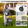 Costway Rollator mit Luftbereifung Faltbar 7-Fach Höhenverstellbar Silber_5