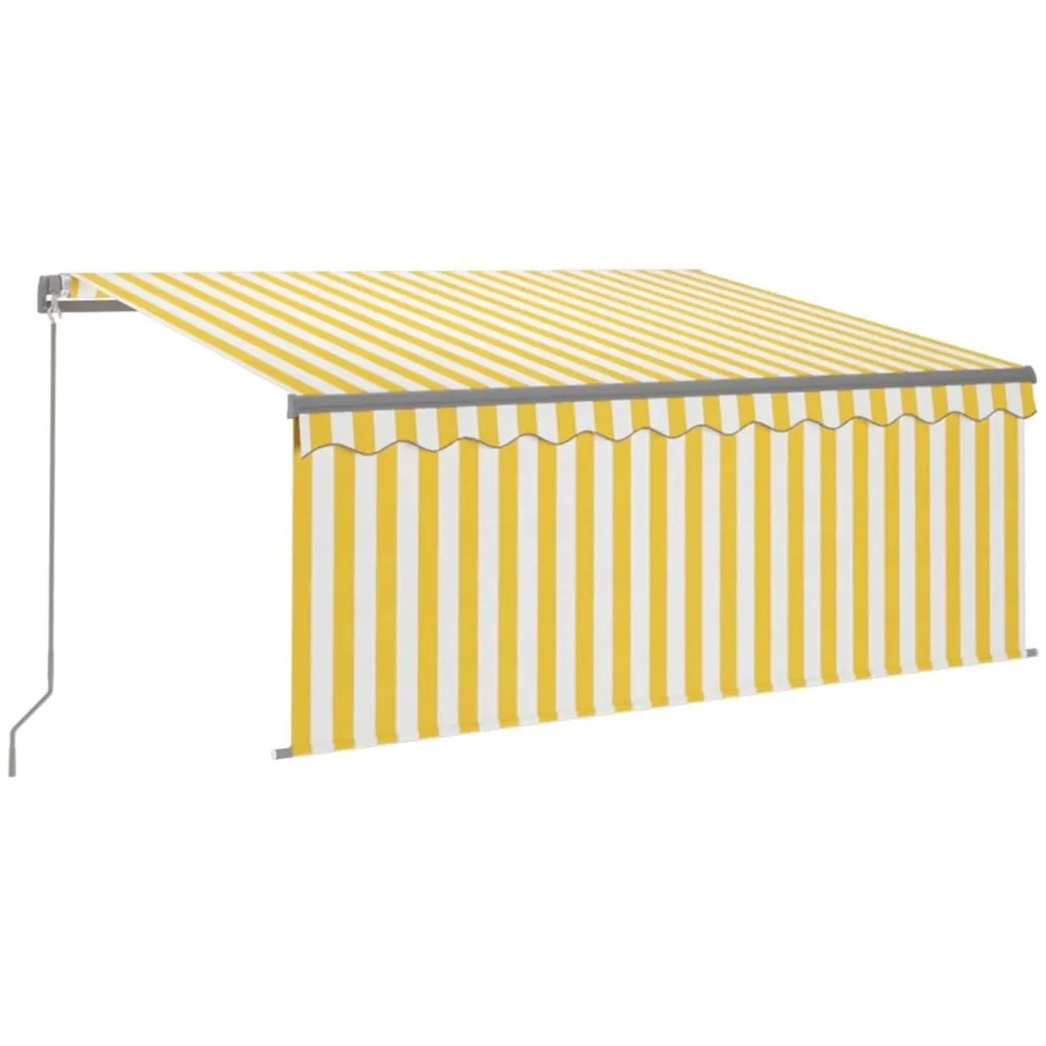 vidaXL Markise Manuell Einziehbar mit Rollo 3x2,5 m Gelb & Weiß 3069378
