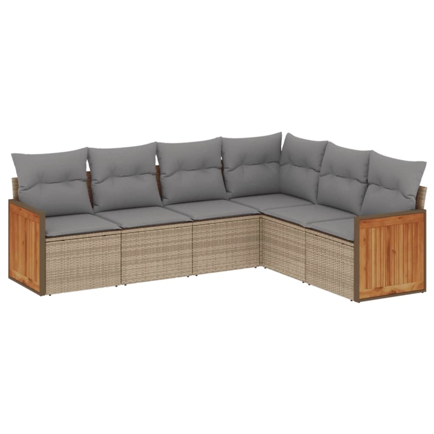 vidaXL 6-Tlg Garten-Sofagarnitur mit Kissen Beige Poly Rattan 3227683 günstig online kaufen
