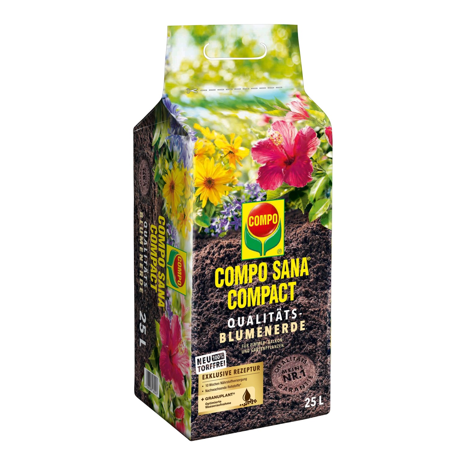 Compo Sana Compact Qualitäts-Blumenerde Torffrei 25,