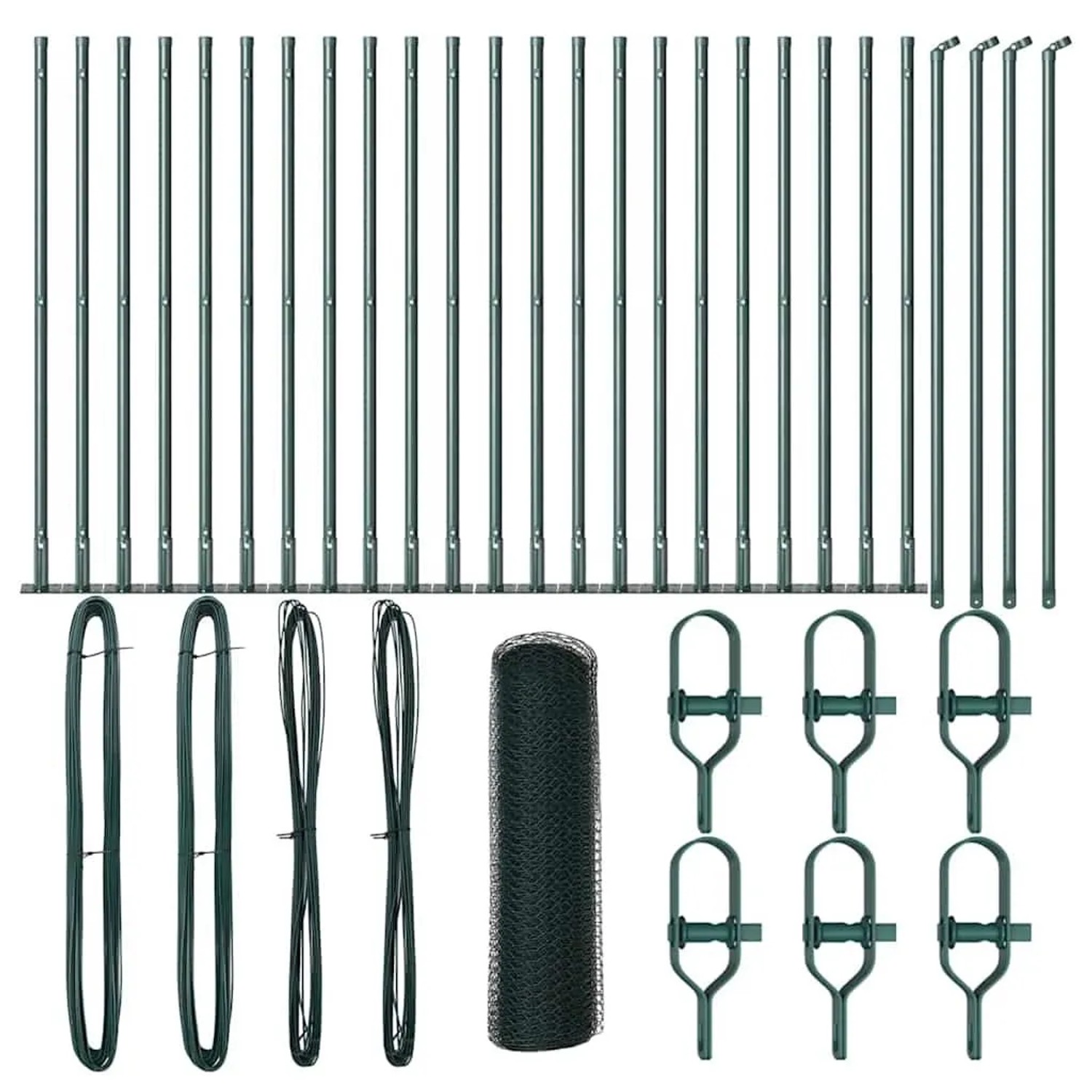 vidaXL Zaunpfosten Grün 50 x 1 m 13 mm Maschendraht Stahl und PVC 3353552 günstig online kaufen