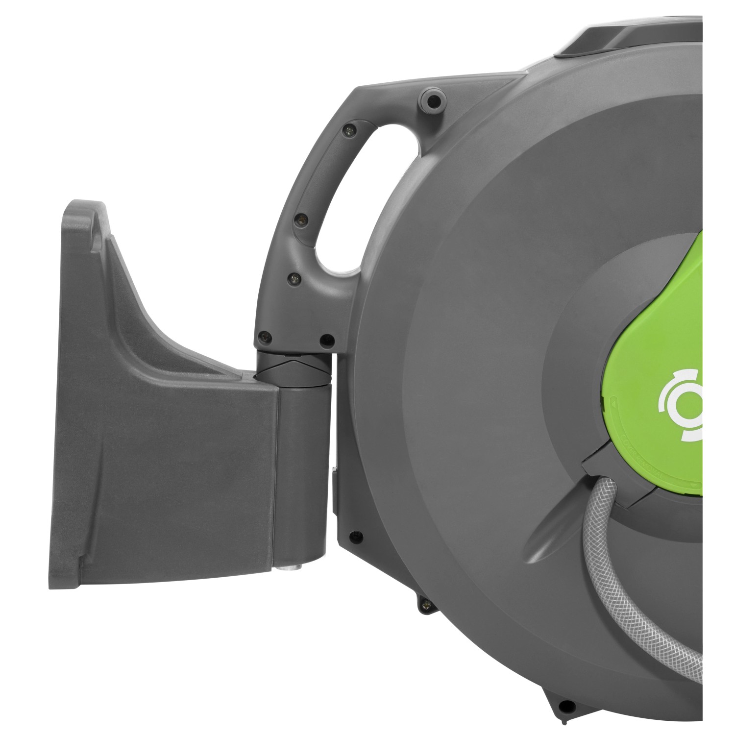 Geka Schlauchbox K25 Grau, automatische Wand-Schlauchbox mit Wandhalterung.