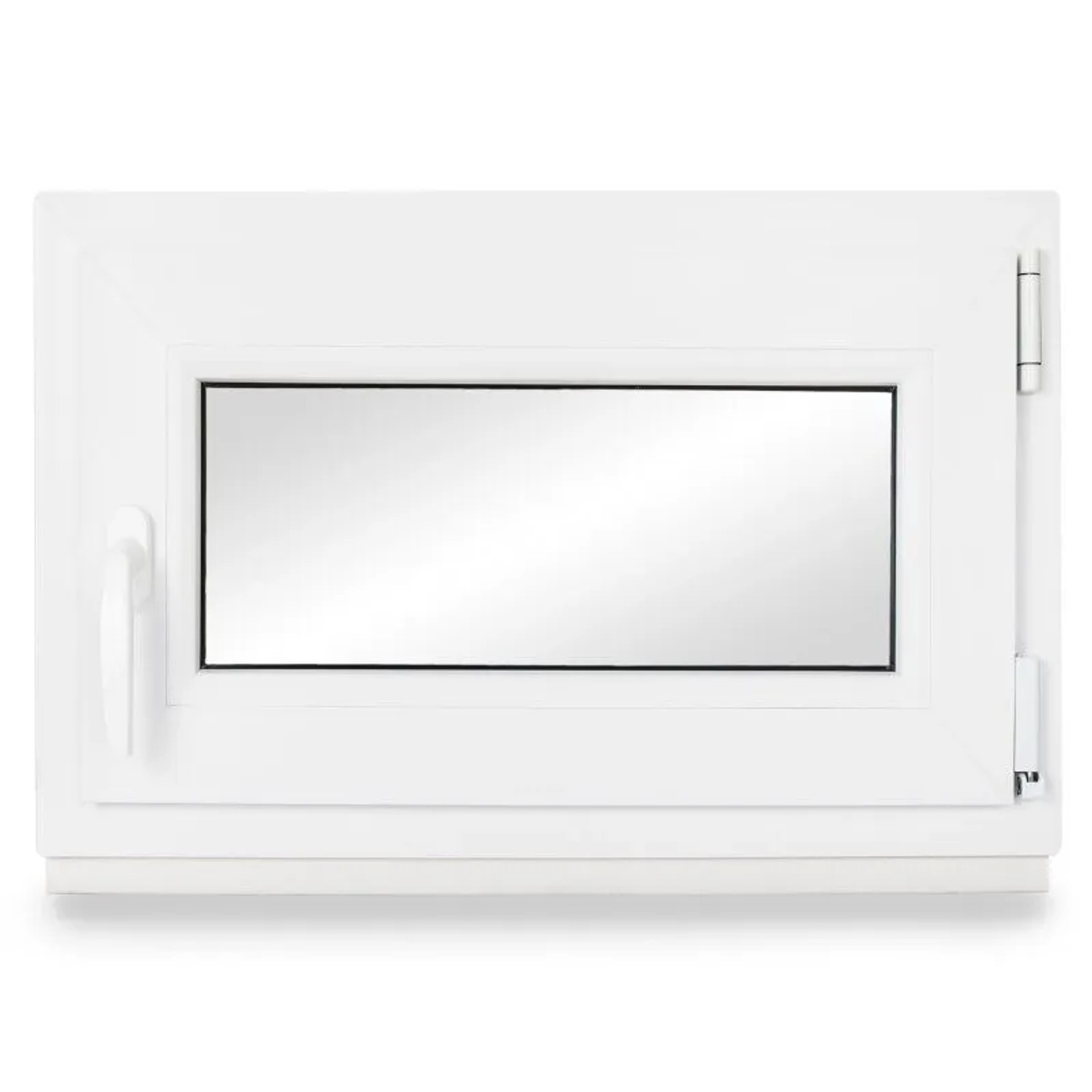 Neruli Kellerfenster Kunststoff Weiß Dreh-Kipp 85x115 cm BxH DIN Rechts 3 -Fach Glas Dichtung Schwarz