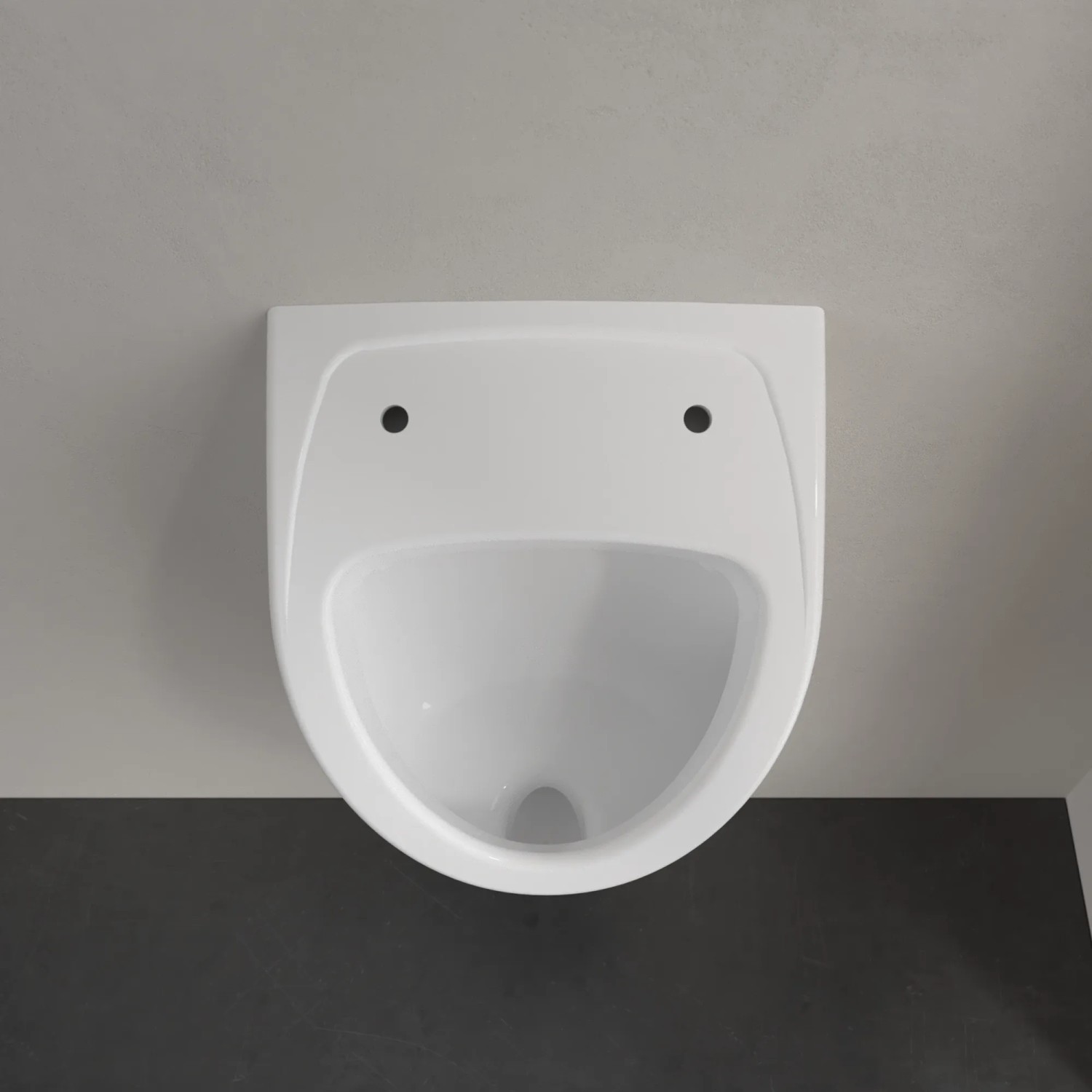 Weißes Villeroy & Boch O.NOVO Absaug-Urinal aus Keramik, wandhängend, mit glatter Oberfläche für Bad.