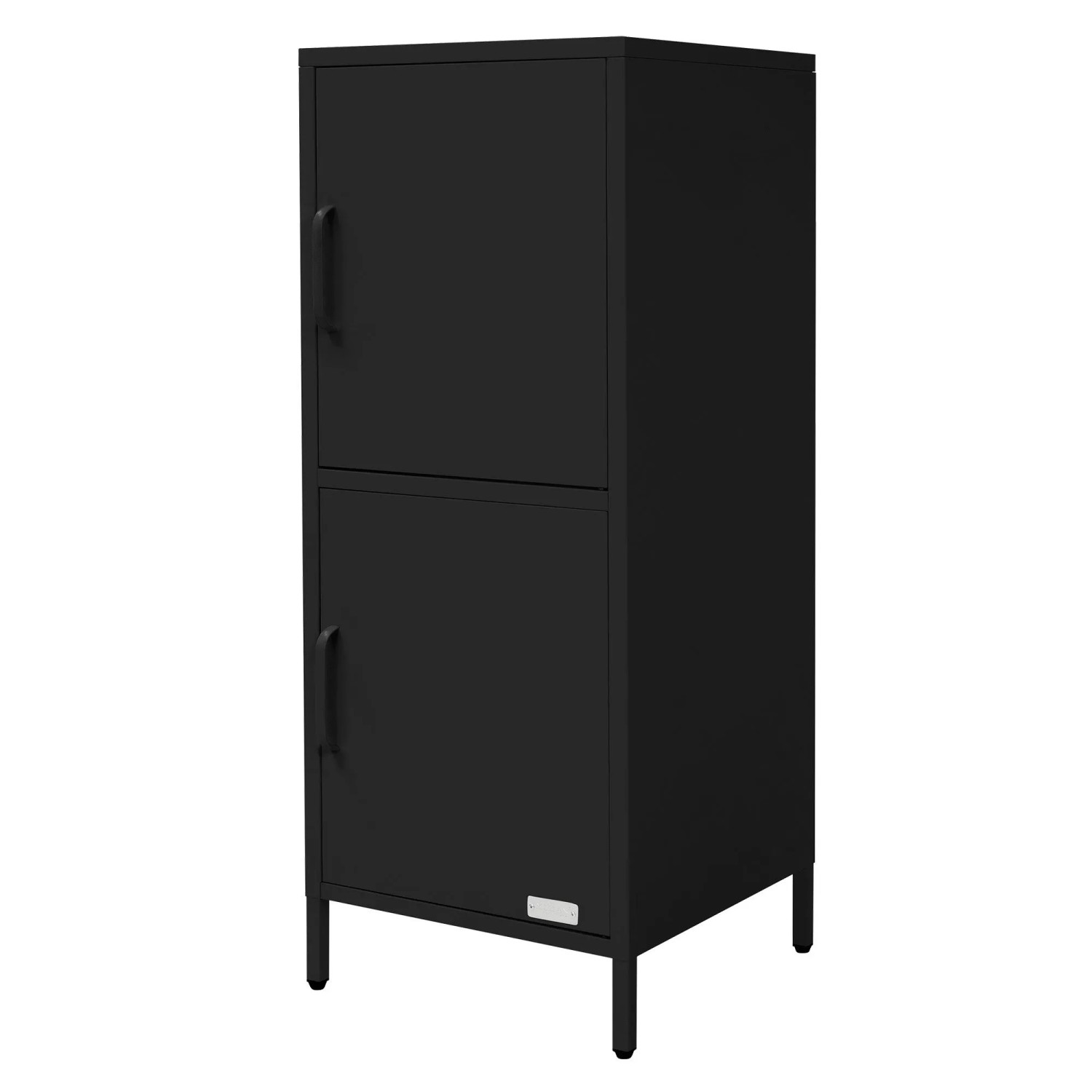 ML-Design Aktenschrank 40x101,5x40 cm Schwarz aus Stahl mit 2 Türen