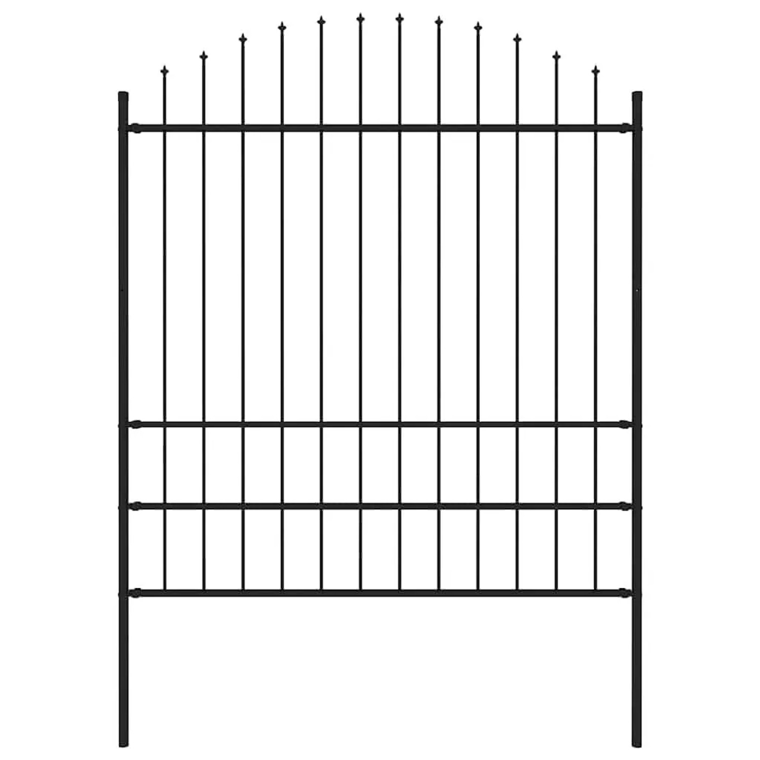 vidaXL Gartenzaun mit Speerspitze Stahl 181 x 200 cm Schwarz 144945 günstig online kaufen