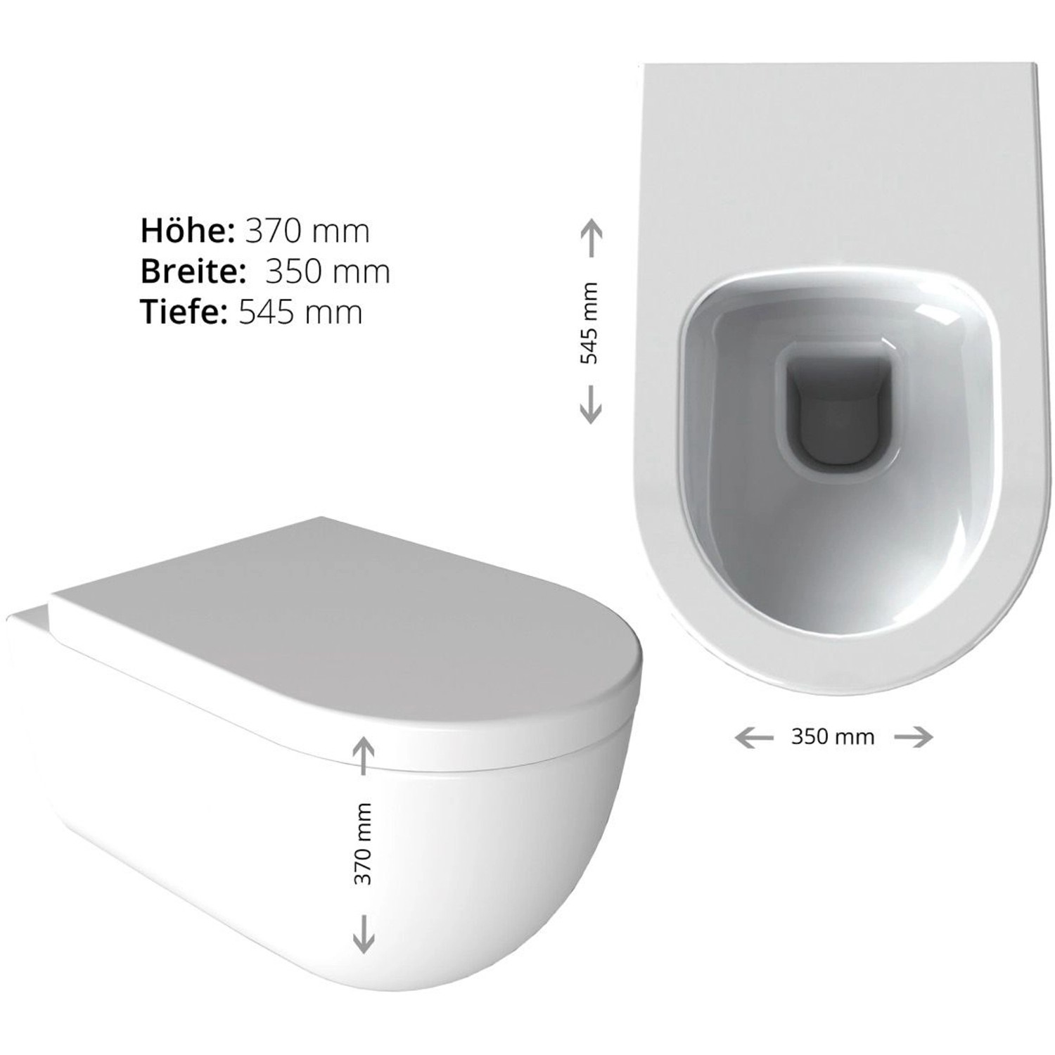 Nordholm Premium WC-Set mit Deckel Maresol 54 cm Weiß