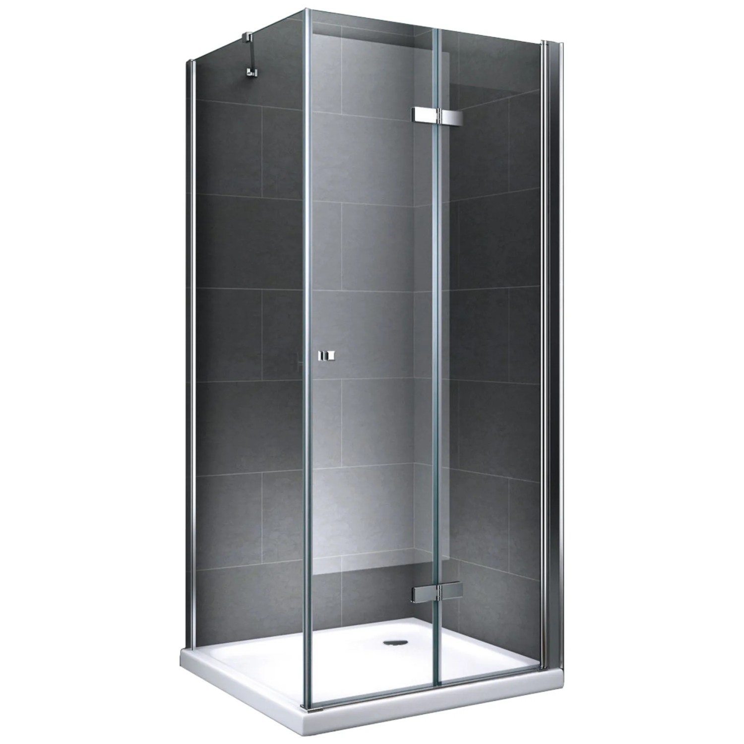 Dein Bau Projekt Duschkabine Duschtrennung Klarglas 90 x 195 x 90 cm m. Wanne