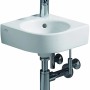 Geberit Renova Compact Eck-Handwaschbecken, 45 cm, weiß, mit Hahnloch und Überlauf.