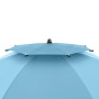 Detailaufnahme: Blauer Doppler Strandschirm Windprofi Neo 200 mit Windventil.