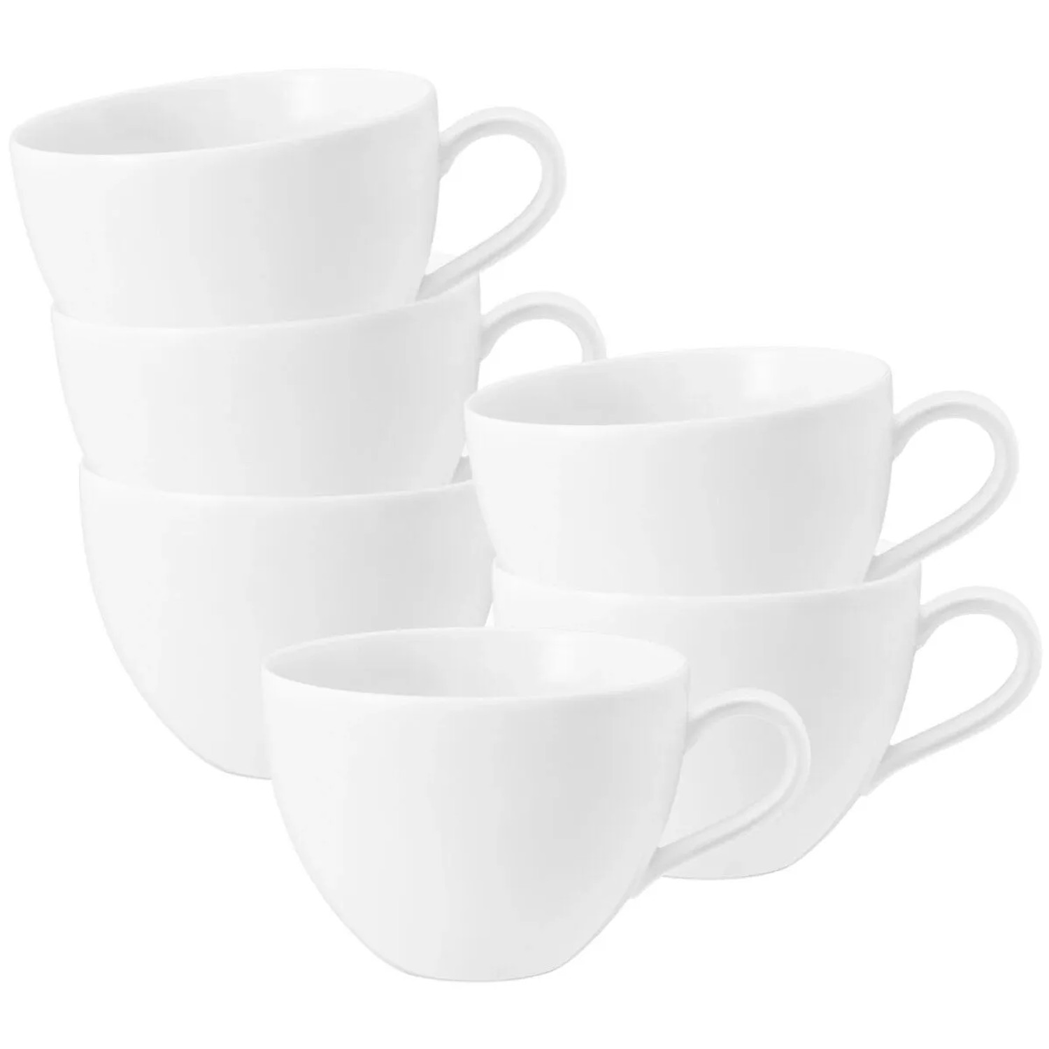 Seltmann Weiden Beat Color Glaze Milchkaffeetasse 0,35, 6er Set Weiß