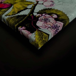 Bricoflor Leinwandbild mit tropischen Blumen in Bunt und Mintgrün, 90x60 cm.