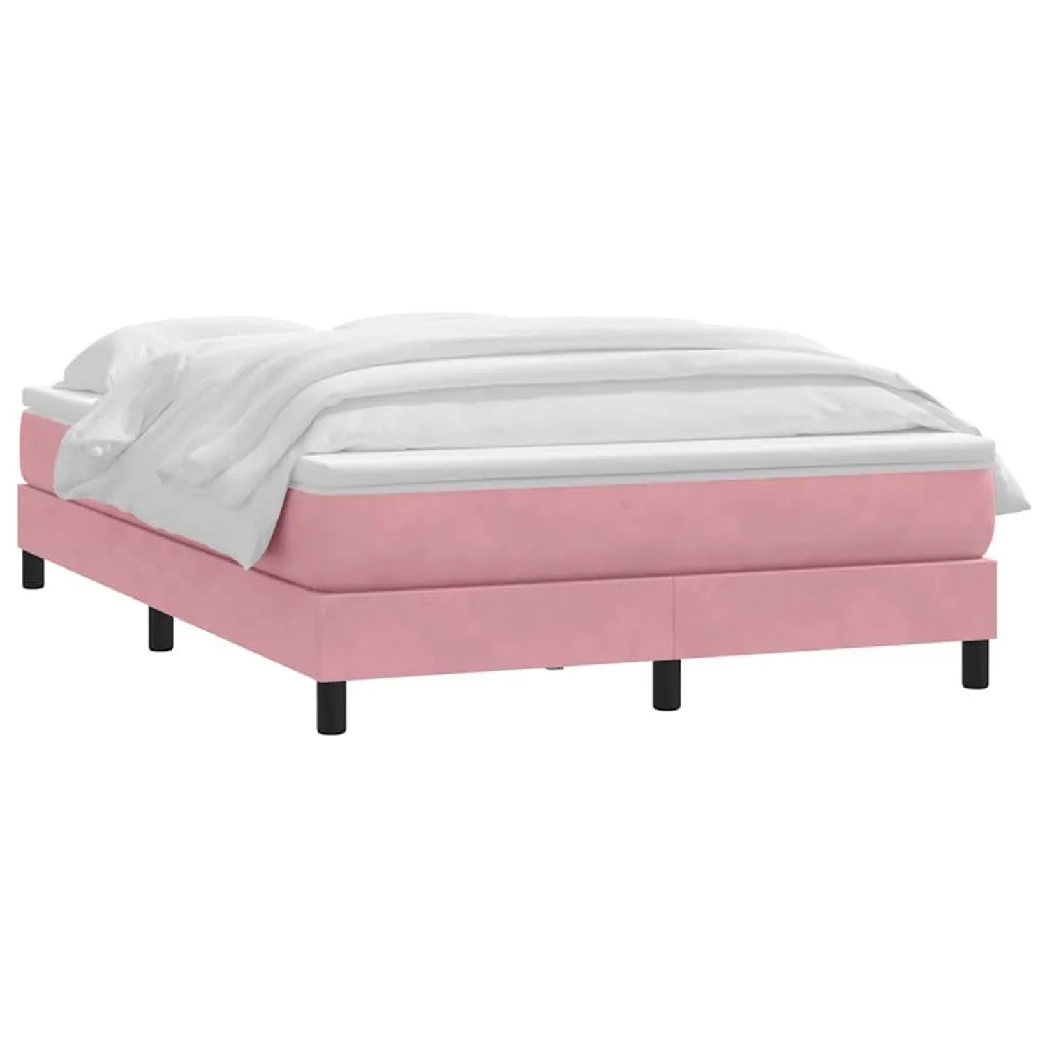vidaXL Boxspringbett mit Matratze Rosa 140x210 cm Samt 3315926 günstig online kaufen