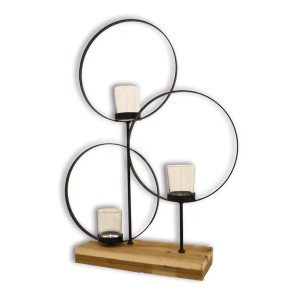 Frank Flechtwaren Windlicht Kreise 35 x 9 x 47 cm