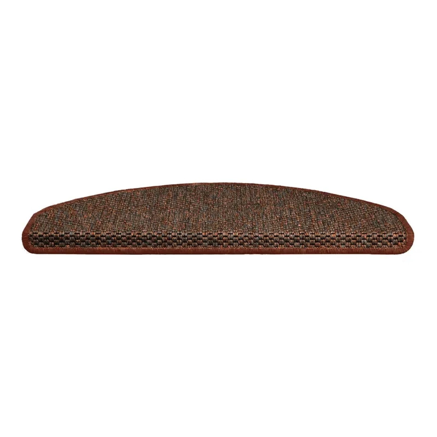 Halbrunde, rote KARAT Stufenmatte Kalkutta in Sisaloptik, 23,5x65 cm.