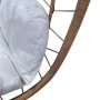 Detailaufnahme: Svita Shelly Hängesessel mit naturfarbenem Korb und weißem Kissen.