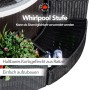 Canadian Spa Stufe in Braun für runde Whirlpools, aus Rattan gefertigt.