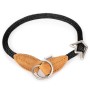 Schwarzes Rudelkönig Zugstopphalsband für Hunde, Größe 4, aus Nylon mit Lederdetails.