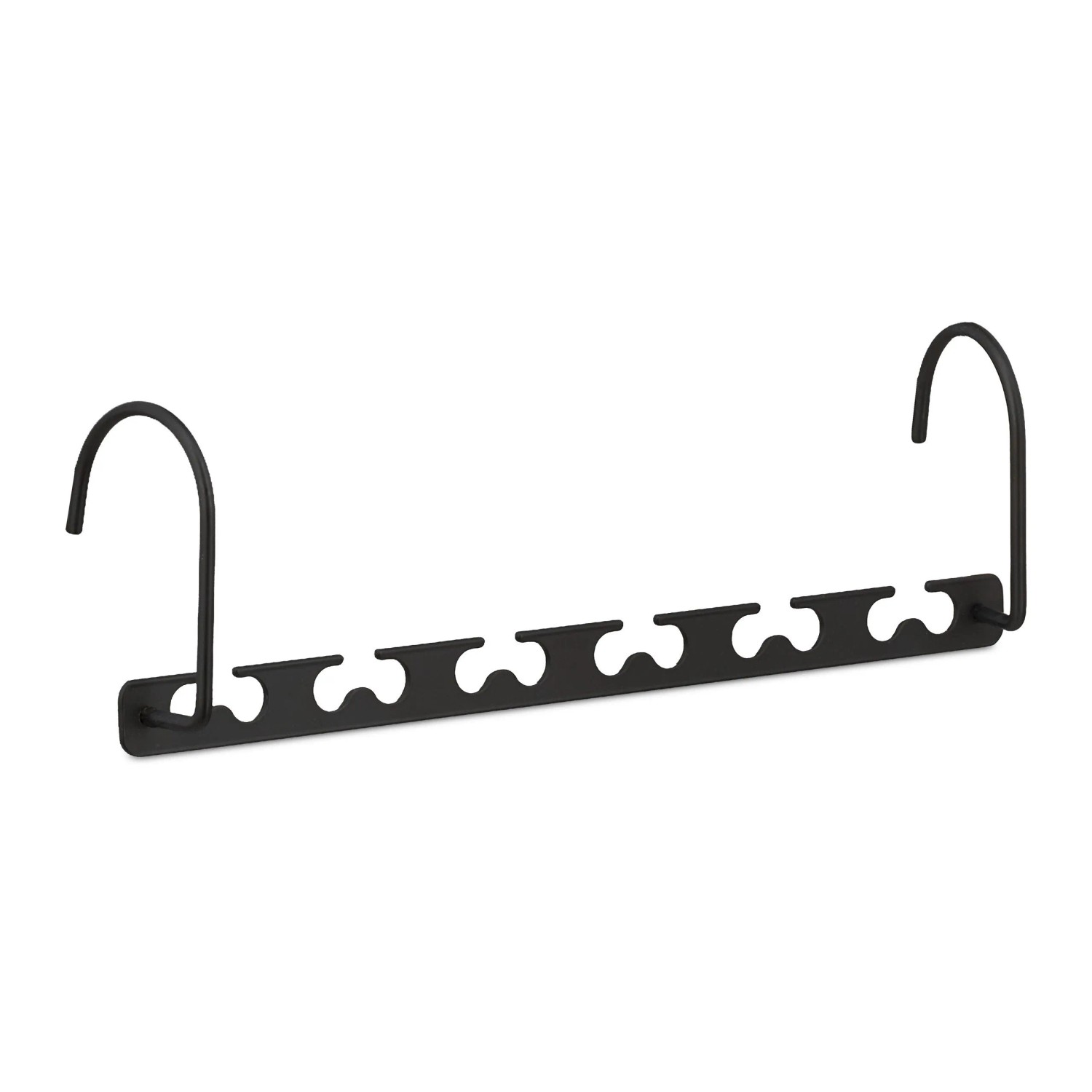 Relaxdays Raumsparbügel 6er Set Metall Schwarz Drehbar 8,5 cm x 26 cm x 5,5 cm 80 g