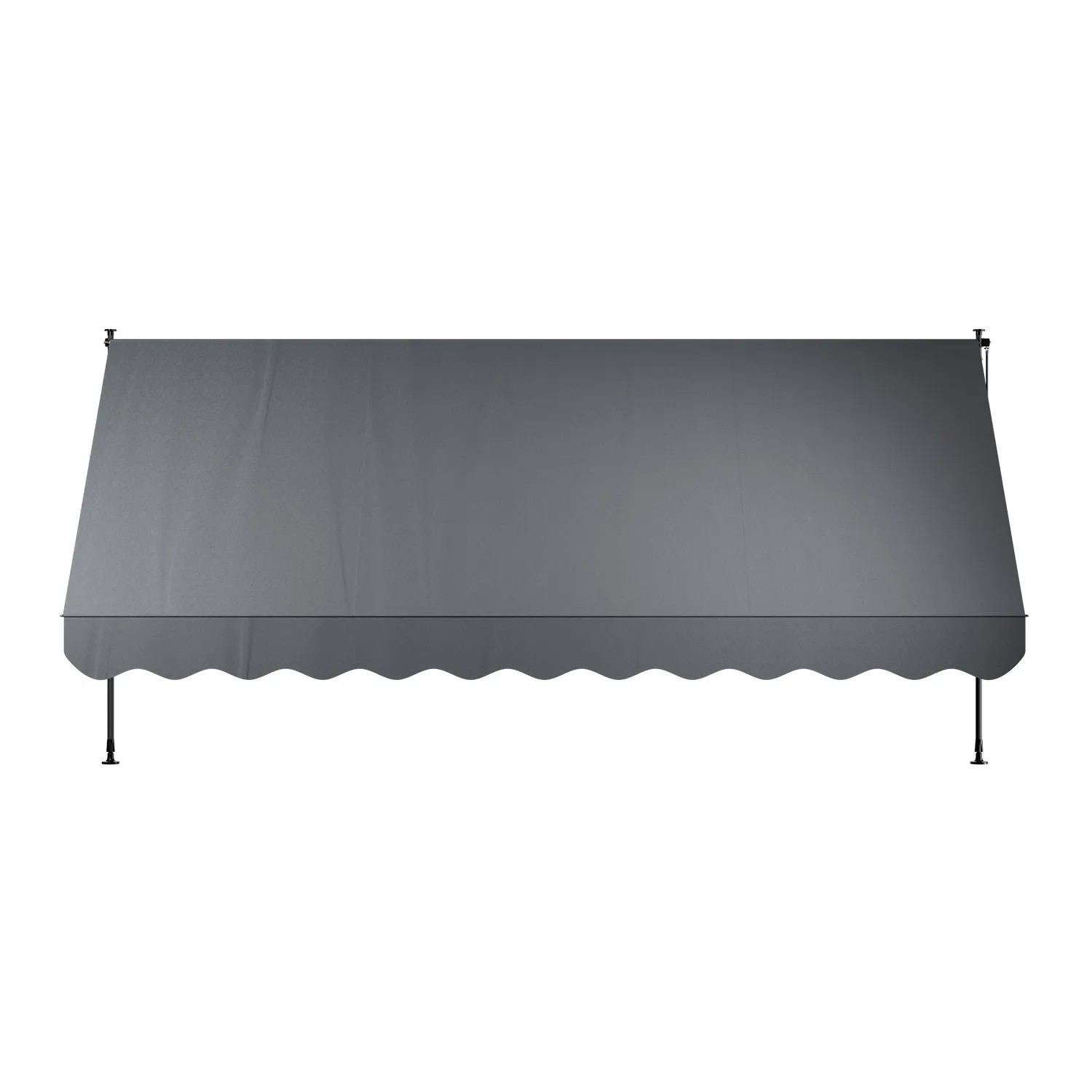 Graue Juskys Klemmmarkise Kapstadt 400x120 cm für Balkon oder Terrasse.