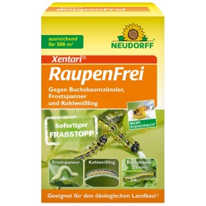 Neudorff Xentari RaupenFrei gegen Buchsbaumzünsler, Frostspanner, Kohlweißlinge. Sofortiger Frassstopp. Für 500m². Nicht bienengefährlich.
