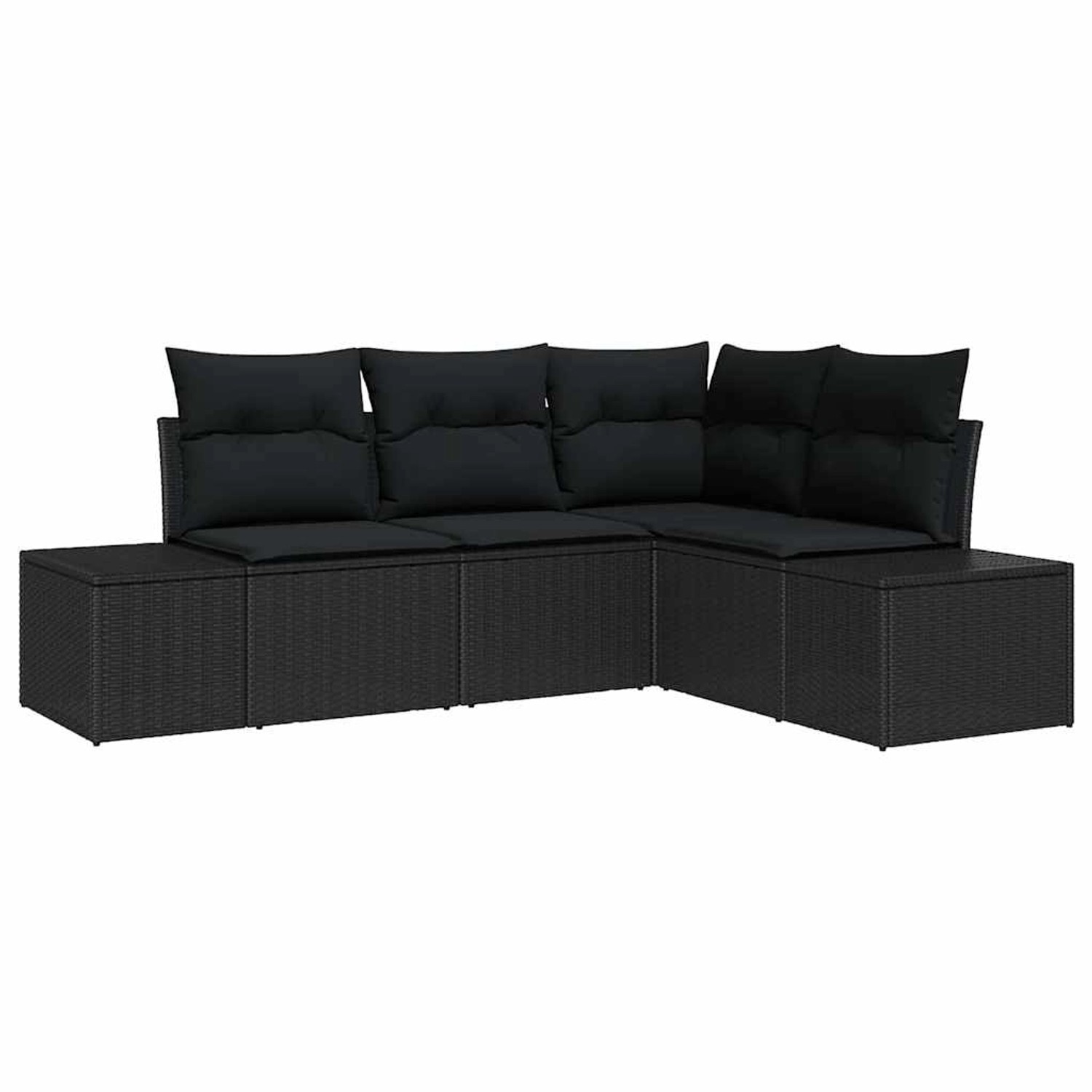 vidaXL Garten-Sofa-Set 4-Tlg Schwarz Poly Rattan 3347043 günstig online kaufen