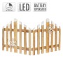 ECD Germany Deko Holz Zaun mit LEDs, warmweiß, 77x38 cm, festliche Weihnachtsdekoration.