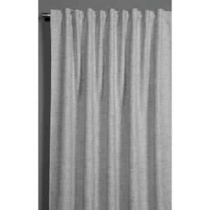 Silbergrauer Bennetti Schal mit Gardinenband, 140x175 cm, für Gardinenstange oder -schiene.